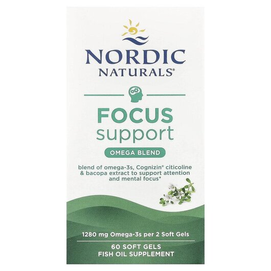 Основное фото товара Nordic Naturals, Омега 3, Omega Focus 1280 mg, 60 капсул