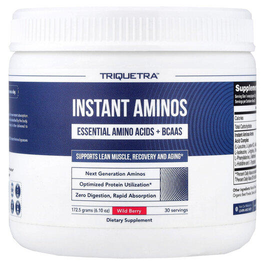 Основное фото товара Instant Aminos Wild Berry Основное фото товара Triquetra Health, БЦАА, Instant Aminos Wild Berry, 172.5 г