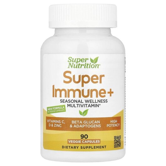 Основне фото товару Super Immune+ Multivitamin with Super Adaptogens Vitamin C Vitamin D Zinc and Beta Glucan Основне фото товару Super Immune+ Multivitamin with Super Adaptogens, Бета-глюкани, 9