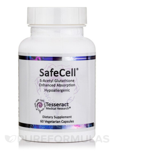 Основне фото товару SafeCell Основне фото товару Tesseract Medical Research, SafeCell, S-ацетил L-глутатіон, 60 ка