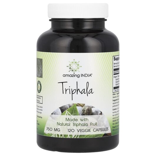 Основне фото товару Amazing India, Triphala 750 mg, Трифала, 120 капсул