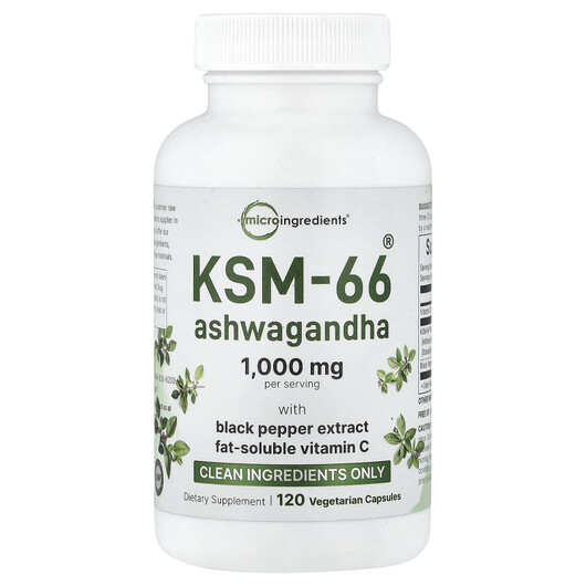 Основне фото товару Micro Ingredients, KSM-66 Ashwagandha, Ашваганда, 120 капсул