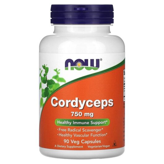 Основное фото товара Cordyceps 750 mg Основное фото товара NOW Foods, Кордицепс 750 мг, Cordyceps 750 mg, 90 капсул