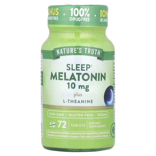 Основное фото товара Melatonin Plus L-Theanine 10 mg Основное фото товара Мелатонин, Melatonin Plus L-Theanine 10 mg, 72 таблеток