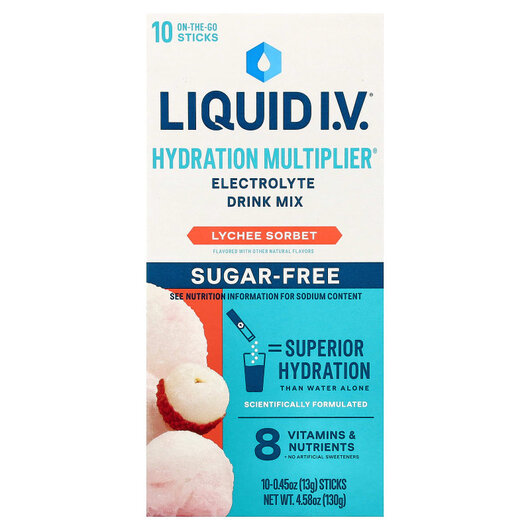 Основне фото товару Hydration Multiplier Electrolyte Drink Mix Lychee Sorbet Sugar Free Основне фото товару Hydration Multiplier Electrolyte Drink Mix Lychee Sorbet, Електро