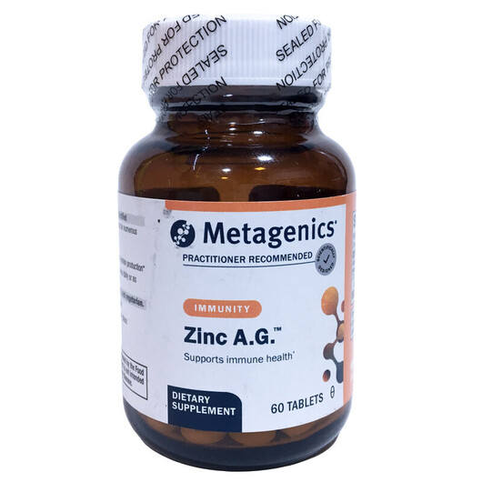 Основне фото товару Zinc Arginate 20 mg Основне фото товару Metagenics, Zinc A.G., Цинк Аргінат, 60 таблеток