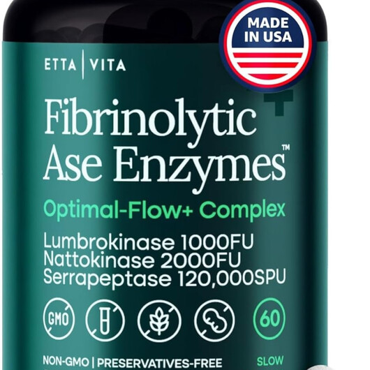 Основне фото товару Etta Vita, Lumbrokinase Complex+, Люмброкіназа, 60 капсул