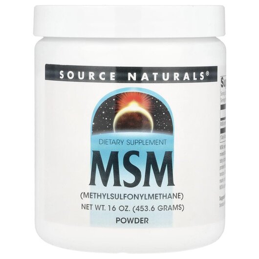 Основне фото товару Source Naturals, MSM Powder, Метилсульфонілметан МСМ, 453.6 г