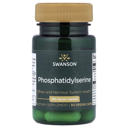 Основне фото товару Phosphatidylserine 100 mg Основне фото товару Swanson, Phosphatidylserine 100 mg, Фосфатидилсерин, 30 капсул