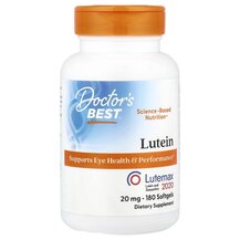 Lutein with Lutemax Лютеин 20 мг Doctor's Best 180 капсул
