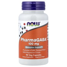 PharmaGABA With Magnesium Citrate 100 mg ГАМК NOW Foods