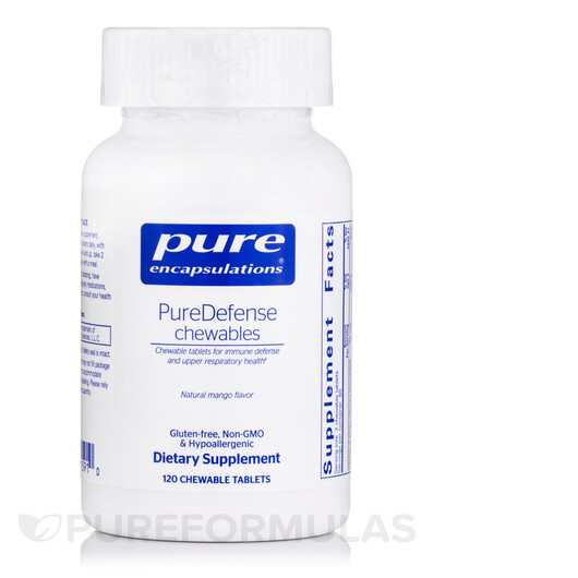 Основное фото товара PureDefense Chewables Natural Mango, Поддержка иммунитета, 120 та