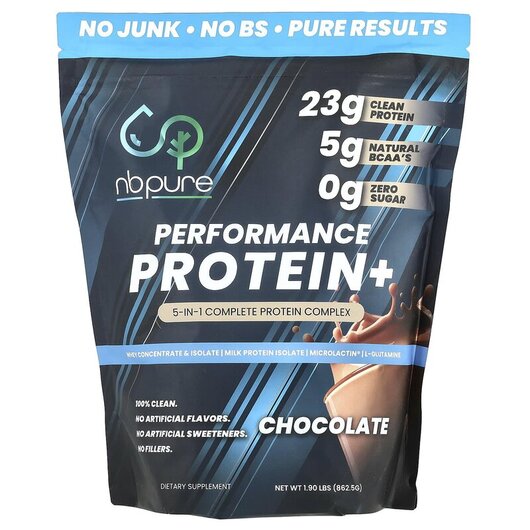 Основне фото товару NB Pure, Performance Protein+ Chocolate, Протеїн, 862.5 г