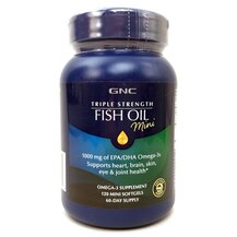 Triple Strength Fish Oil Mini Омега 3 GNC 120 капсул Triple Strength Fish Oil Mini Омега 3 GNC 120 капсул