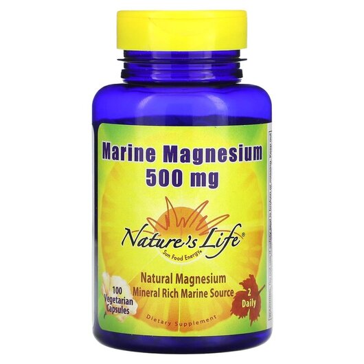 Основное фото товара Marine Magnesium 250 mg Основное фото товара Natures Life, Магний, Marine Magnesium 250 mg, 100 капсул