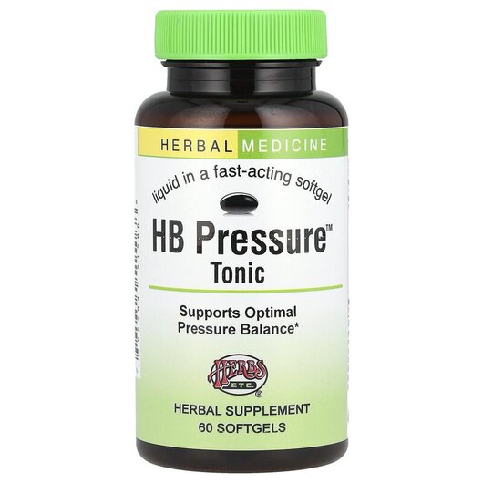 Основное фото товара HB Pressure Tonic Основное фото товара Herbs Etc., Кардио комплекс, HB Pressure Tonic, 60 капсул