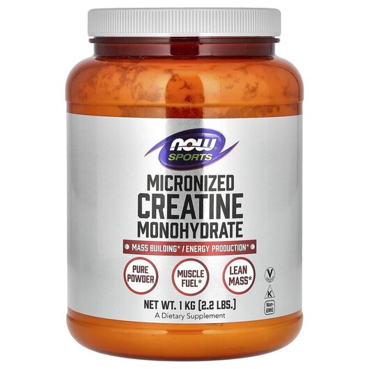 Основне фото товару Sports Micronized Creatine Monohydrate Основне фото товару NOW Foods, Sports Micronized Creatine Monohydrate, Креатин, 1 кг