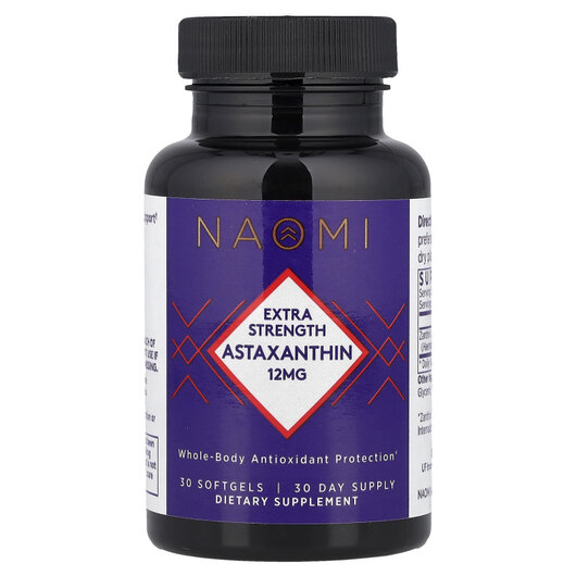 Основне фото товару Astaxanthin 12 mg Основне фото товару NAOMI, Astaxanthin 12 mg, Астаксантин, 30 капсул