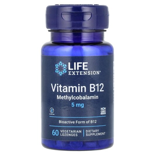 Основне фото товару Vitamin B12 Methylcobalamin 5 mg Основне фото товару Vitamin B12 Methylcobalamin, Вітамін B12 Метилкобаламін 5 мг, 60