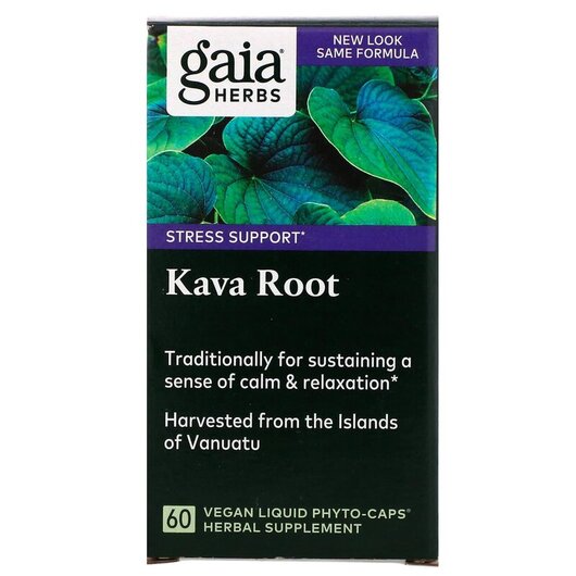 Основное фото товара Gaia Herbs, Кава Кава, Kava Root, 60 капсул