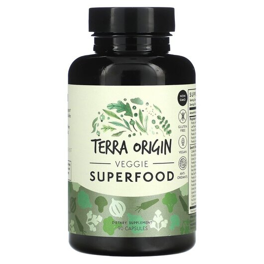 Основное фото товара Terra Origin, Суперфуд, Veggie Superfood, 90 капсул
