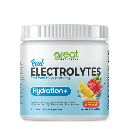 Основне фото товару Real Electrolytes Hydration+ Powder Strawberry Lemonade Flavor Основне фото товару Real Electrolytes Hydration+ Powder Strawberry Lemonade, Електрол