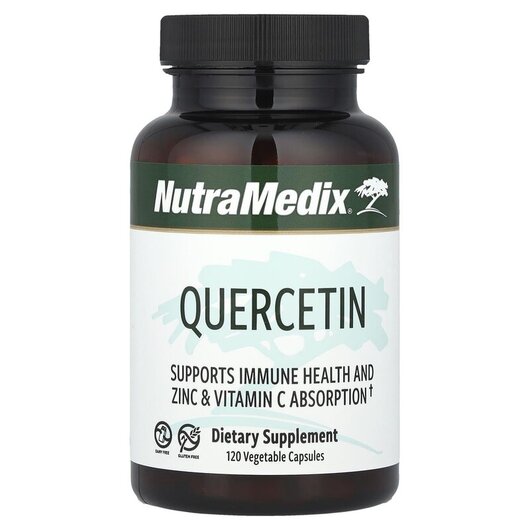 Основне фото товару Quercetin Основне фото товару NutraMedix, Quercetin 500 mg, Кверцетин, 120 капсул