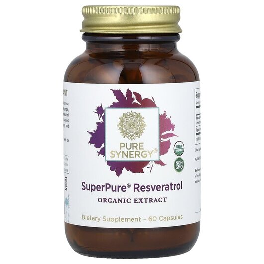 Основне фото товару Pure Synergy, Super Pure Resveratrol, Ресвератрол, 60 капсул
