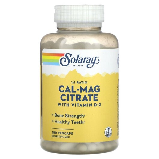 Основне фото товару 1:1 Ratio Cal-Mag Citrate with Vitamin D-2, Кальцій Магній, 180 V