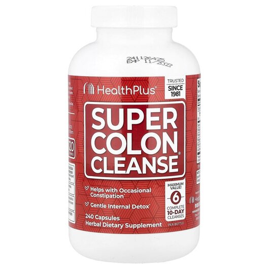 Основне фото товару Health Plus, Super Colon Cleanse, Підтримка кишківника, 240 капсу