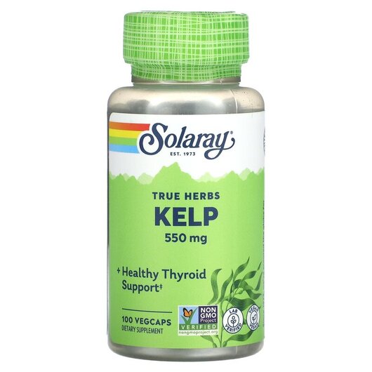 Основное фото товара Solaray, Ламинария, True Herbs Kelp 550 mg, 100 Vegcaps