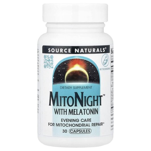 Основное фото товара MitoNight With Melatonin Основное фото товара Source Naturals, Мелатонин, MitoNight With Melatonin, 30 капсул