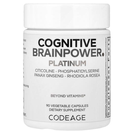 Основное фото товара CodeAge, Поддержка мозга, Cognitive Brainpower Platinum, 90 капсу