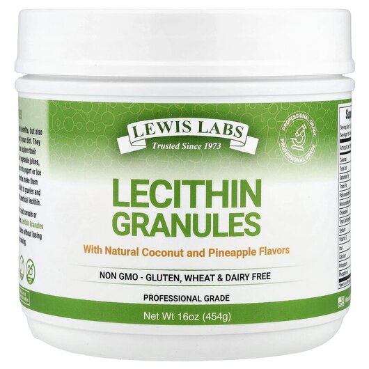 Основне фото товару Lecithin Granules Natural Coconut and Pineapple Основне фото товару Lewis Labs, Lecithin Granules, Лецитин у Гранулах, 454 г