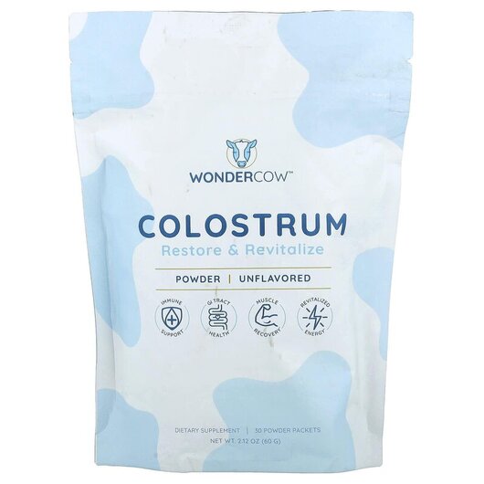 Основное фото товара Colostrum Powder Unflavored Основное фото товара Wondercow, Колострум, Colostrum Powder Unflavored, 30 шт
