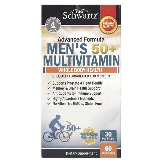 Основное фото товара Мультивитамины, Advanced Formula Men's 50+ Multivitamin, 60 