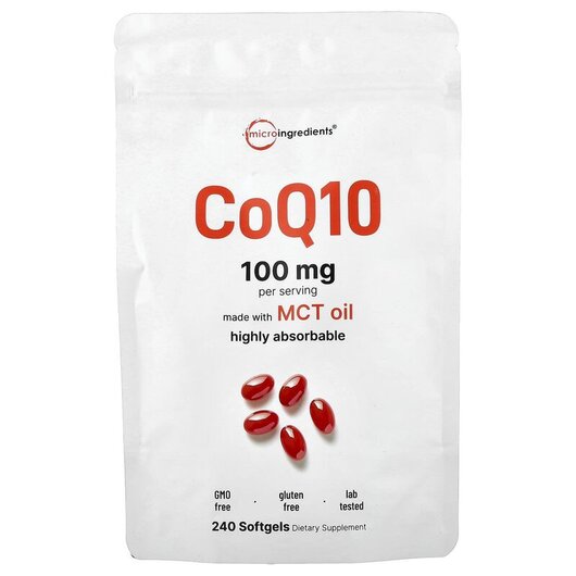 Основное фото товара Micro Ingredients, Коэнзим CoQ10, CoQ10, 240 капсул