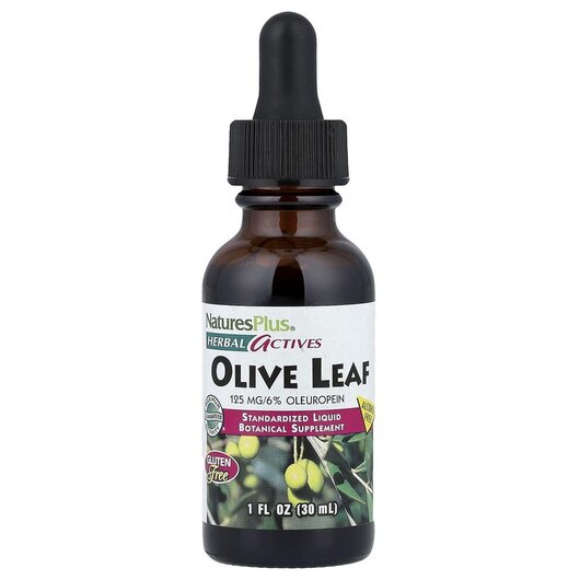 Основне фото товару Herbal Actives Olive Leaf Alcohol Free, Листя оливи, 30 мл