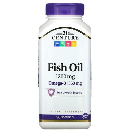 Основное фото товара 21st Century, Рыбий жир 1200 мг, Fish Oil 1200 mg, 90 капсул