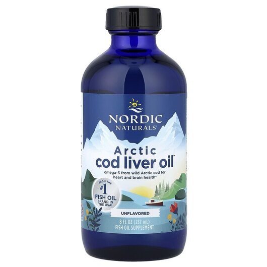Основное фото товара Масло печени трески, Arctic Cod Liver Oil Unflavored, 237 мл