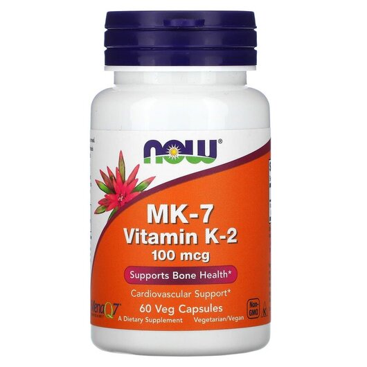 Основне фото товару MK 7 Vitamin K 2 100 mcg Основне фото товару MK-7 Vitamin K-2 100 mcg, МК 7 Вітамін К2 100 мкг, 60 капсул