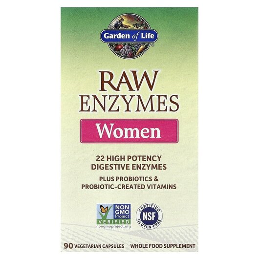 Основное фото товара Garden of Life, Ферменты для женщин, RAW Enzymes Women, 90 капсул