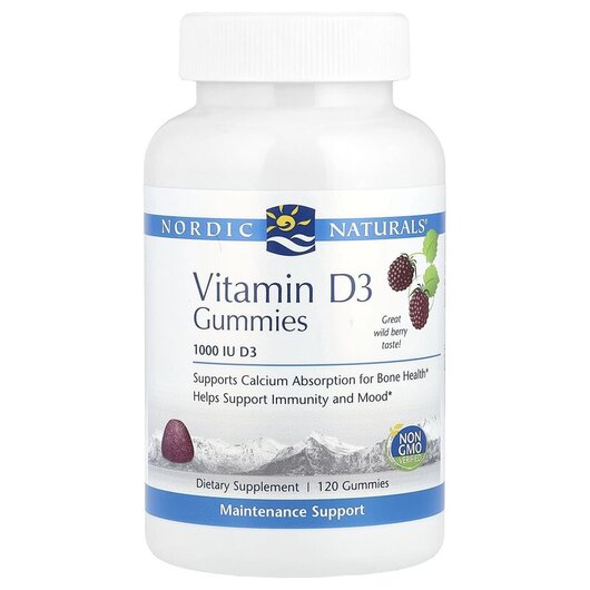 Основне фото товару Nordic Naturals, Vitamin D3 1000 IU, Вітамін D3, 120 таблеток