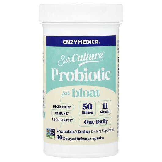 Основное фото товара SubCulture Probiotic For Bloat 50 Billion Основное фото товара Пробиотики, SubCulture Probiotic For Bloat 50 Billion, 30 капсул