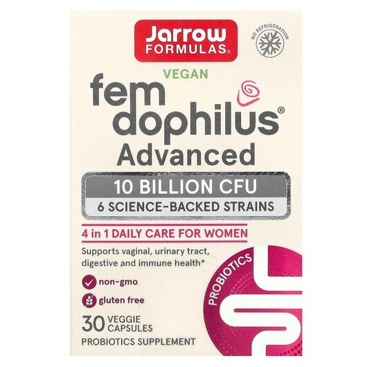 Основне фото товару Vegan Fem Dophilus Advanced 10 Billion CFU, Пробіотики, 30 капсул