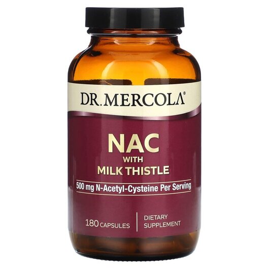 Основне фото товару NAC with Milk Thistle 250 mg Основне фото товару Dr. Mercola, NAC with Milk Thistle 250 mg, N-ацетилцистеїн, 180 к