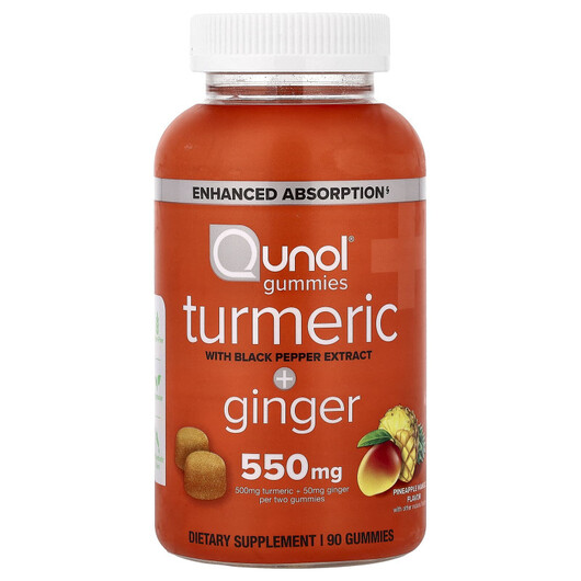 Основне фото товару Turmeric + Ginger Gummies With Black Pepper, Чорний перець, 90 та