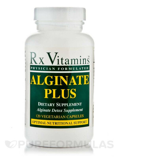 Основное фото товара Alginate Plus Основное фото товара Rx Vitamins, Детокс и очистка, Alginate Plus, 120 капсул