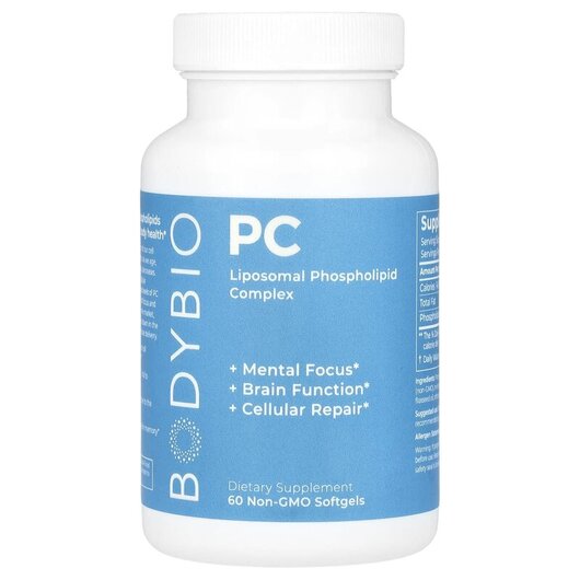 Основне фото товару BodyBio, PC Complex of Phospholipids, Комплекс Фосфоліпідів, 60 к
