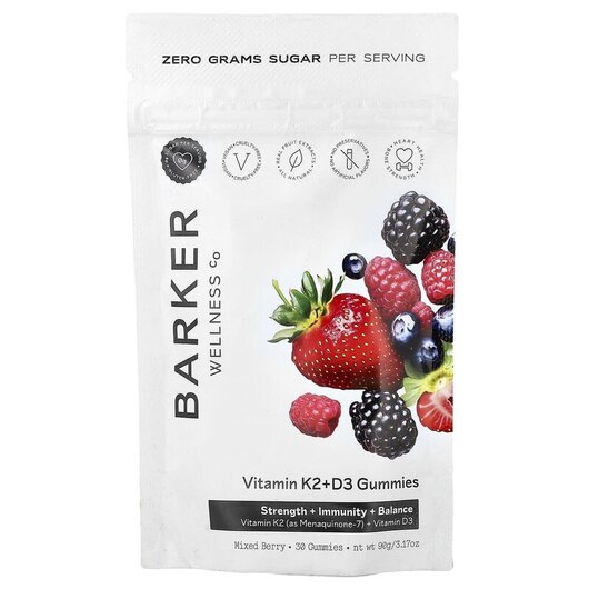 Основне фото товару Vitamin K2 + D3 Gummies Mixed Berry 30 Gummies, Вітамін K2, 90 г